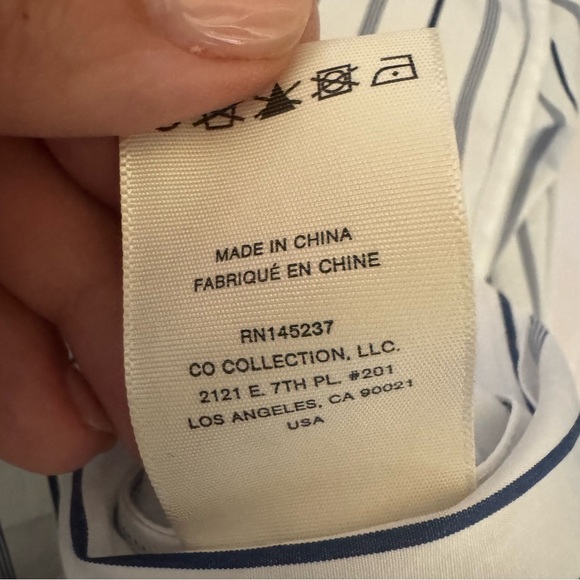 Co white blue striped cotton poplin button down shirt - Picture 5 of 5